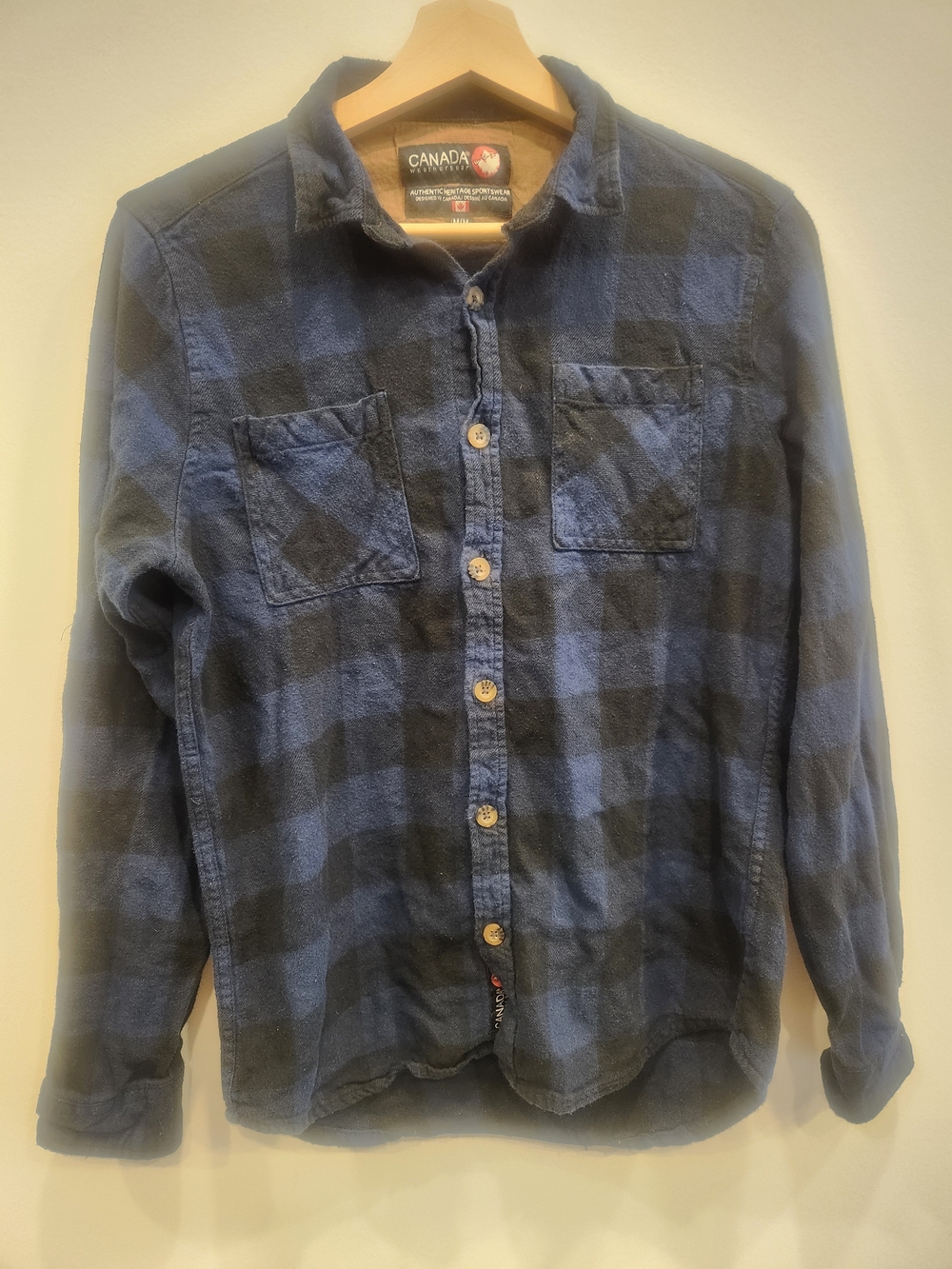 Canada Weather Gear Men's Blue & Black Plaid Shirt Jacket